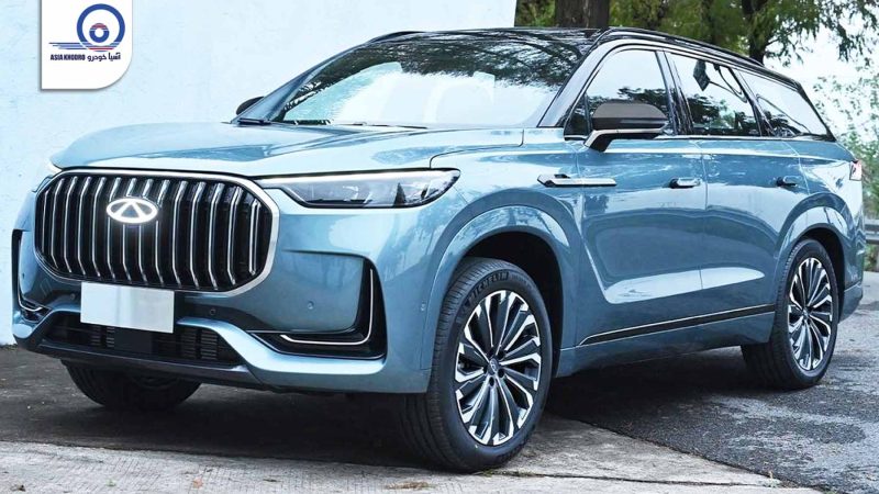 تصویر رسمی چری تیگو ۹ از نمای جلو به رنگ آبی