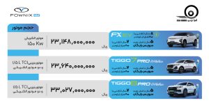 لیست قیمت فونیکس NEV خرداد ۱۴۰۴